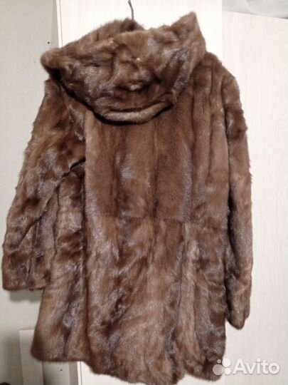 Шуба норковая с капюшоном 50 52 размер