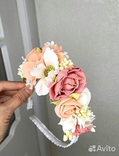 Ободок с цветами Ручная работа