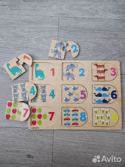 Деревянная развивающая игра цифры Carter's