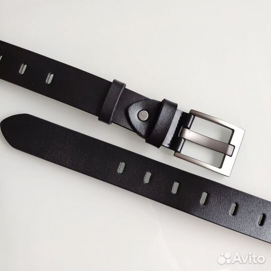 Ремень женский кожаный черный