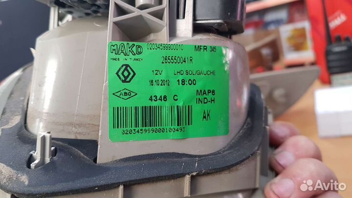 Фонарь задний правый renault fluence