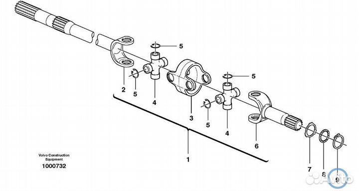 6193699M1 Стопорное кольцо полуоси экскаватор