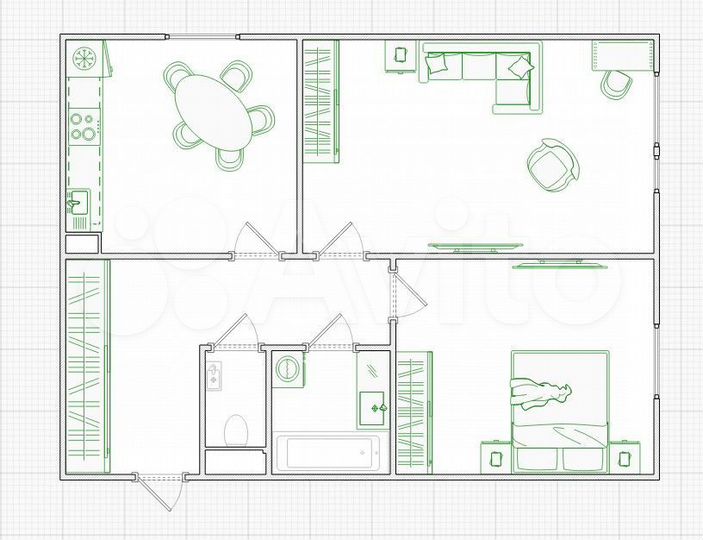 2-к. квартира, 51,3 м², 17/25 эт.