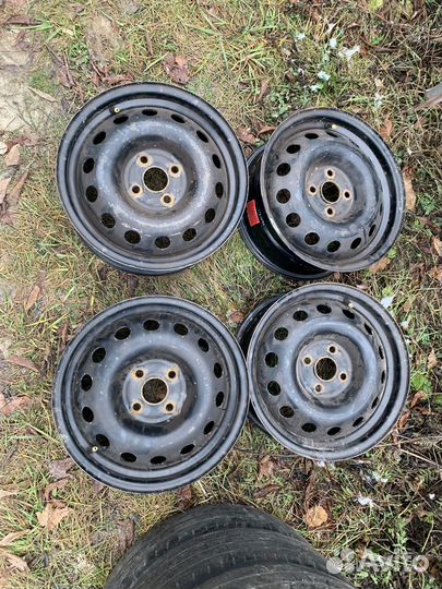Штампованные диски и покрышки r15 на kia rio