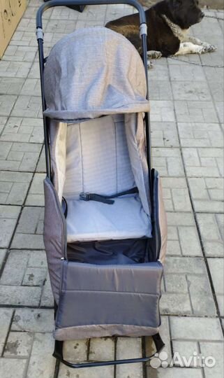 Детские санки коляска galaxy Снежинка универсал 1