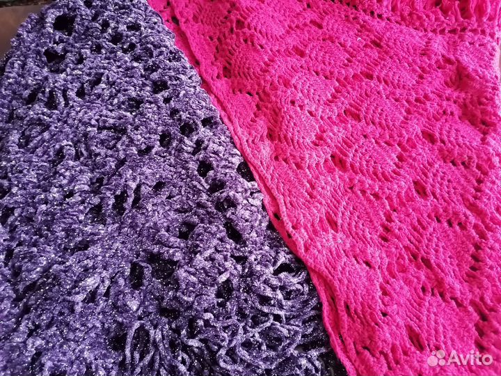 Шаль вязаная, ручная работа