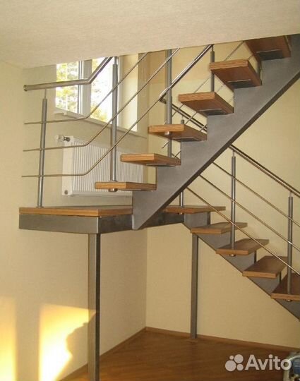 Металлокаркас Г-образной Лестницы с Гарантией