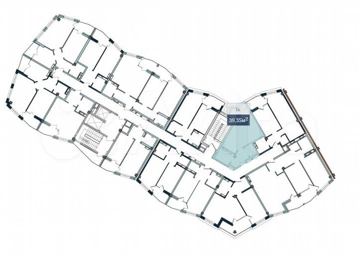 1-к. апартаменты, 39,4 м², 4/5 эт.