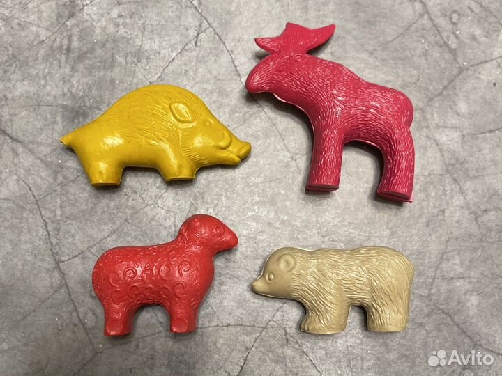 Фигурки животных СССР твердая резина
