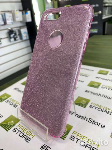 Чехол блестящий розовый для iPhone 7+/8+
