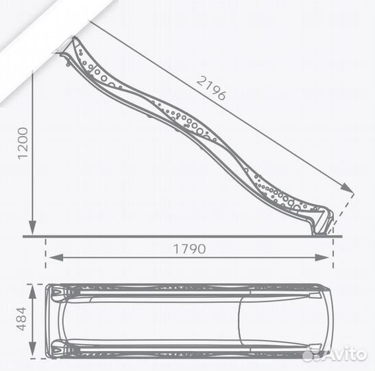 Скат 2,2 метра / детская горка