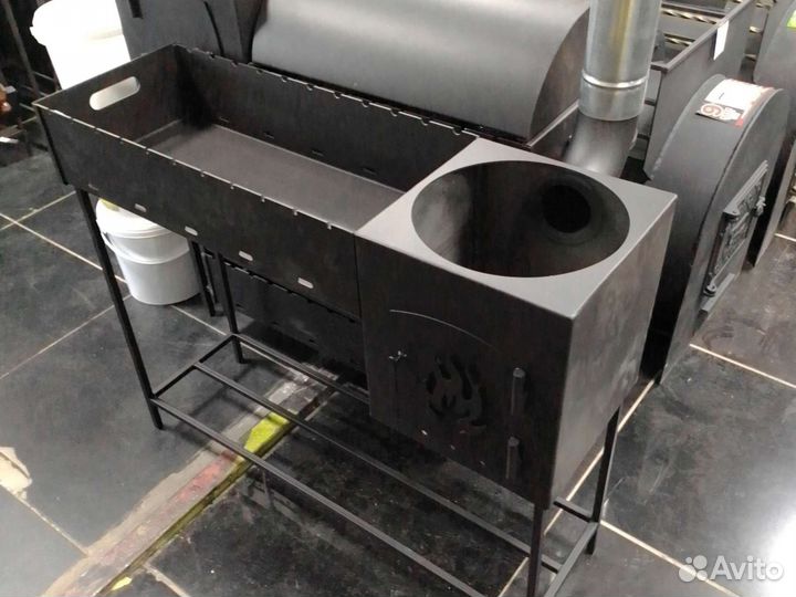 Мангал с печкой под казан