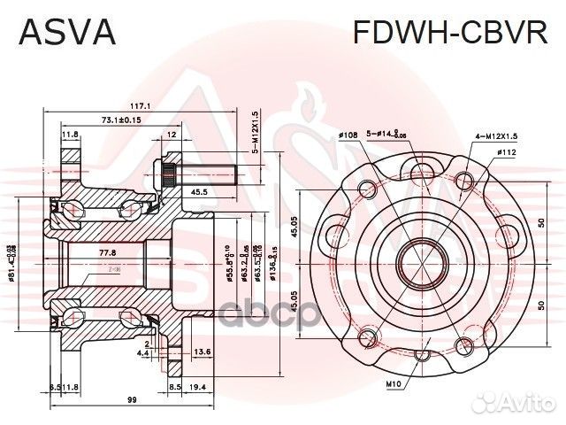 Ступица колеса зад прав/лев fdwhcbvr asva