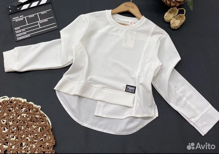 Школьная блузка для девочки, 128-152