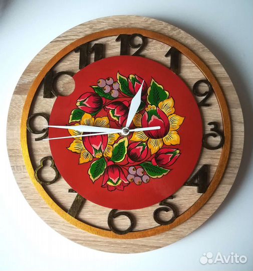 Часы настенные Птицы счастья, Цветы