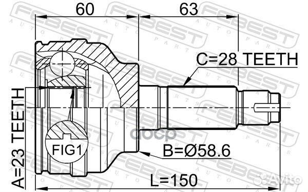 Шрус наружный 23X59X28 0510-049 Febest