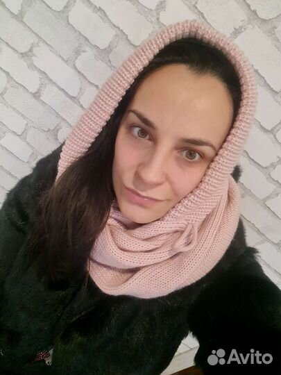 Капор женский новый, капор-капюшон с шарфом, шапка