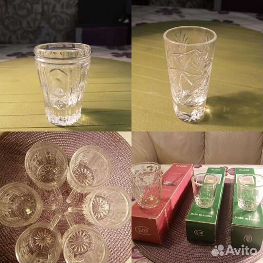 Хрустальные стопки и кружки