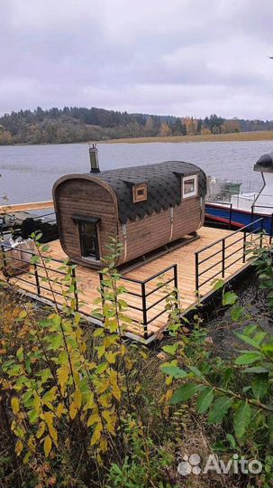 Баня бочка квадро. Из кедра и ели