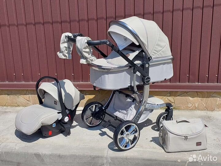 Коляска 3в1 модель 2023 кожа (оригинал)