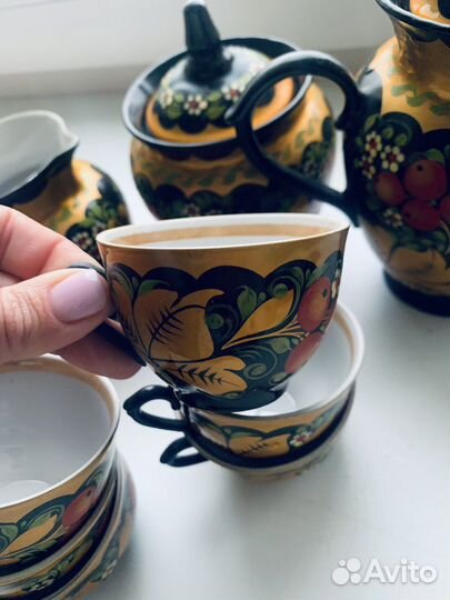 Посуда хохлома керамика СССР ручная роспись