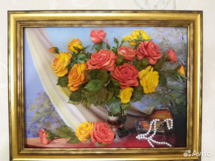 Картины вышитые лентами