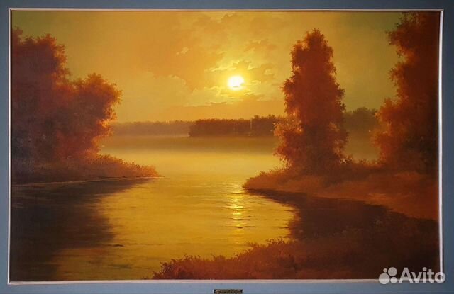 Вечерний пейзаж на реке. Вячеслав Хабиров