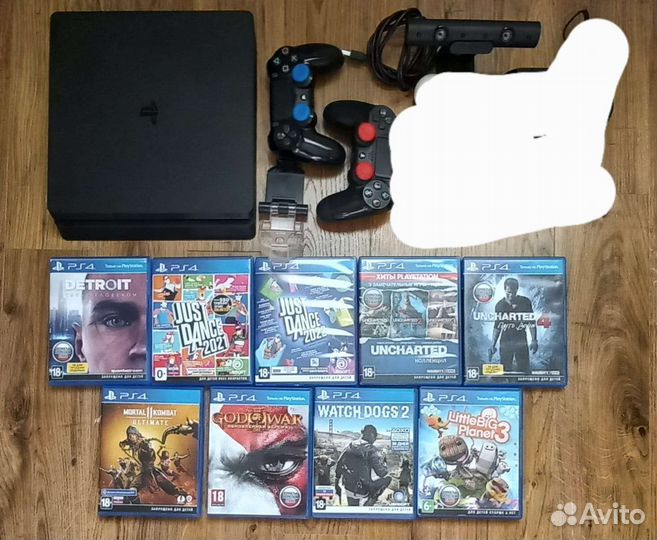 Playstation 4 slim 512 gb + 34 игры + комплект