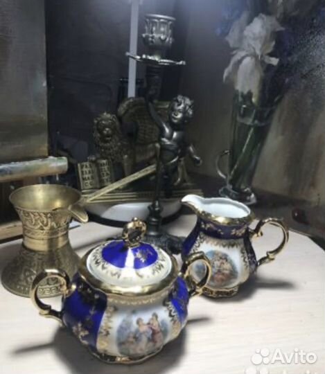 Сахарница/сливочник крм Стариная Германия Фарфор