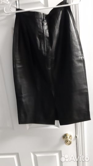 Кожаная юбка карандаш Италия