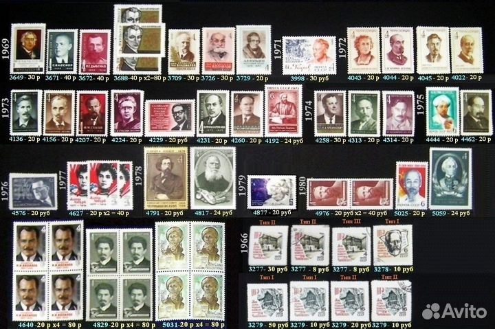 Марки СССРм чист 01 Цены 2024 с К0,4