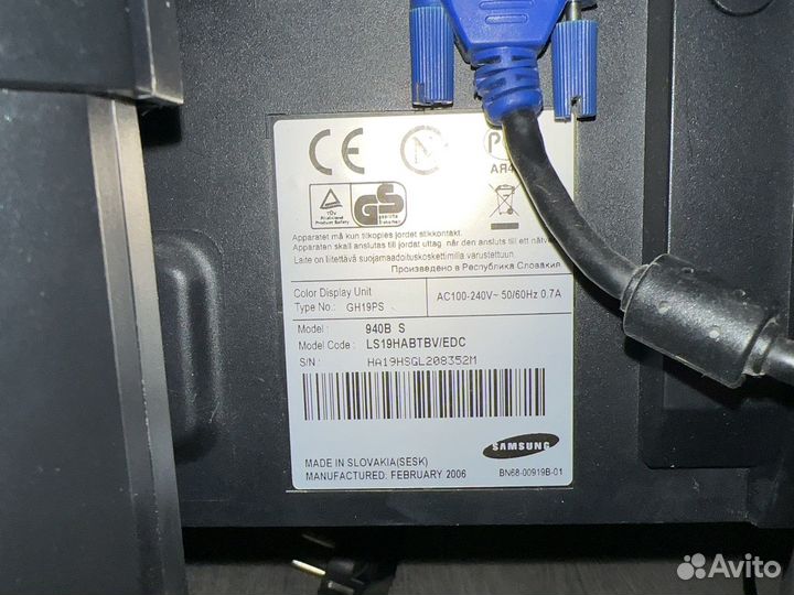 Монитор Samsung syncmaster 940в 19 дюймов