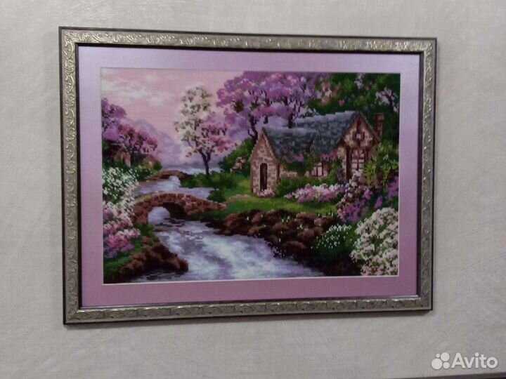 Картина времена года (вышивка)