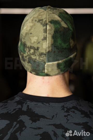 Шапка флисовая с отворотом, атака мох