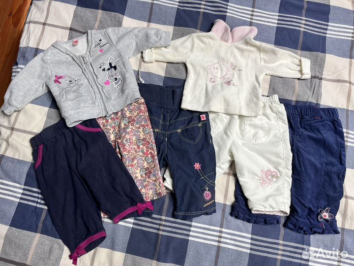Фирменные вещи на девочку 0-6мес пакетом