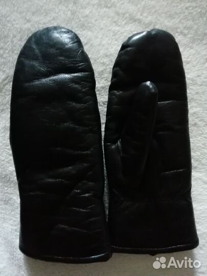 Варежки женские натуральная кожа