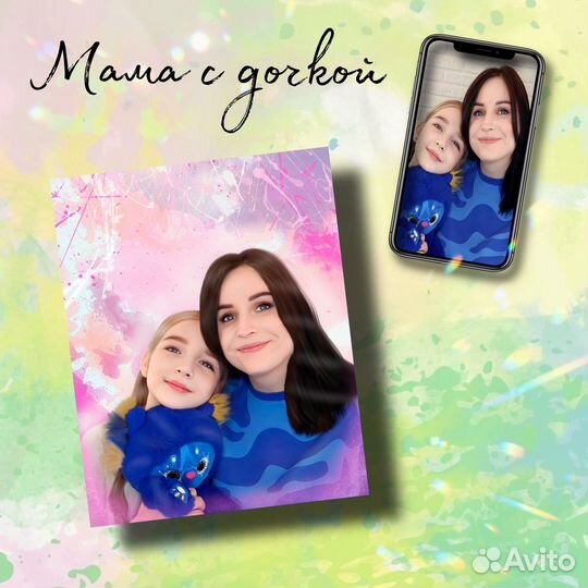 Портрет по фото на холсте