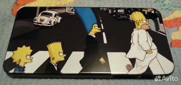 Пластиковый бампер iPhone 5s 2шт Симпсоны, котики