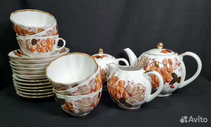 Чайный сервиз Золотой виноград лфз СССР