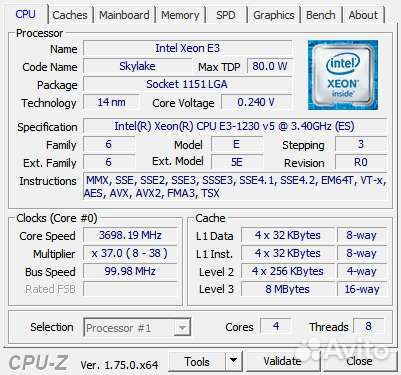 Процессор Intel Xeon E3 1230, 1240v2, 1270v2 S1155
