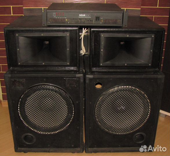 Колонки C-Mark 1100W 4шт Рупорбоксы Сабы Усилитель