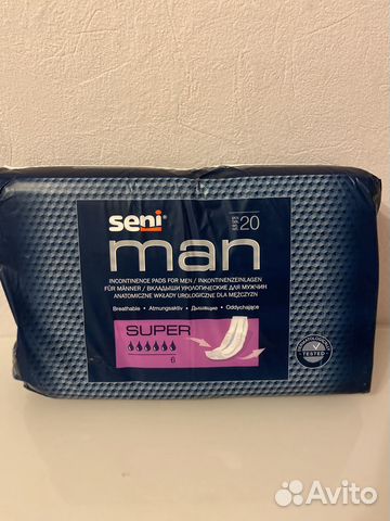 Seni man super мужские урологические прокладки