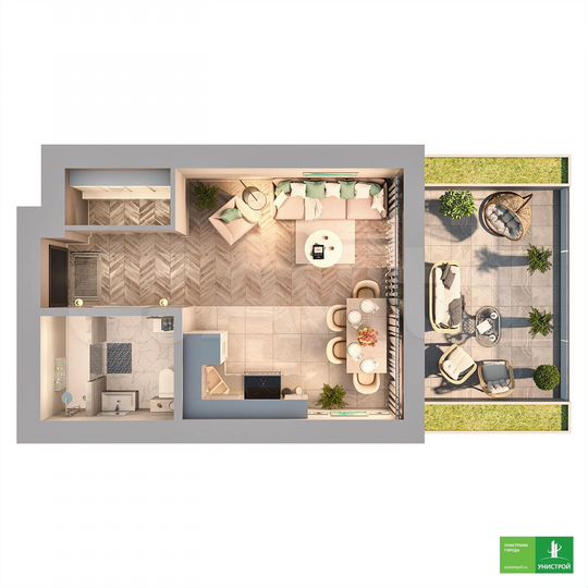 Квартира-студия, 32,6 м², 2/9 эт.