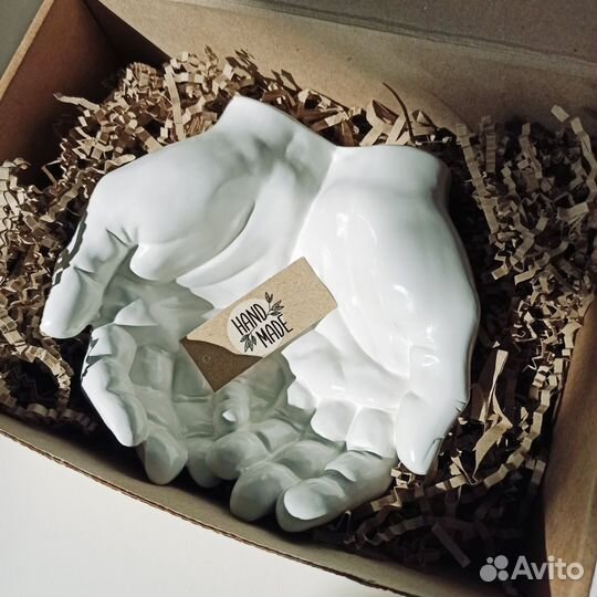 Кашпо ключница конфетница подставка Руки Давида