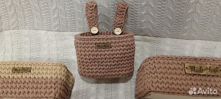 Набор корзин из трикотажной пряжи