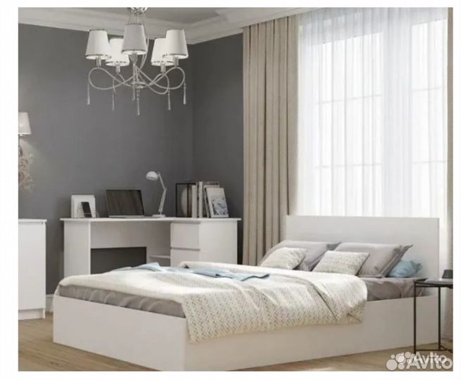 Кровать Белая без матраса 120 белая