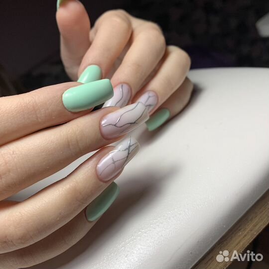 Маникюр с покрытием, наращивание