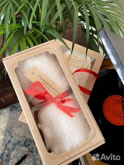 Пуховый платок Палантин белый