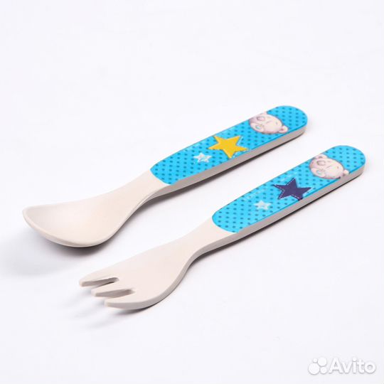 Набор детской посуды из бамбука 