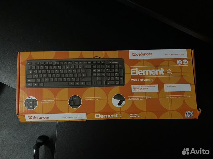 Клавиатура Defender Element HB-520 PS/2 B (Чёрный)